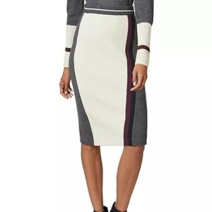 NWT Ted Baker Wool Colour-Block Knit Midi Skirt Size 2